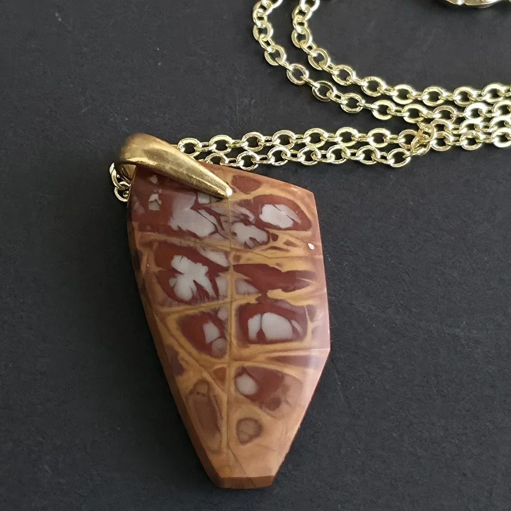 Noreena Jasper Pendant Brown Stone on 23